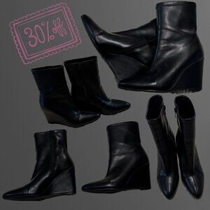 🎯 A New Day Black Pointed Toe Wedge Ankle Boots | Size 8